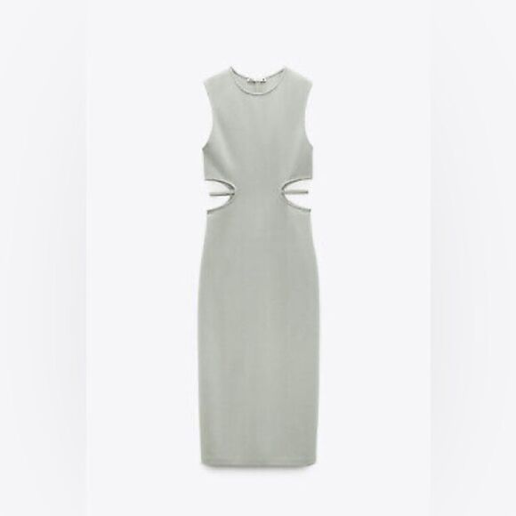 Zara | Midi Bodycon Cutout Dress - Picture 4 of 10